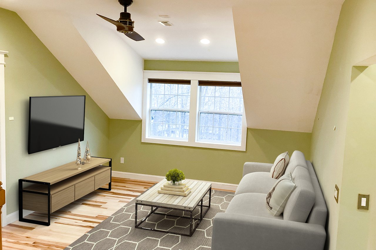 Virtually Staged 2nd floor rec room