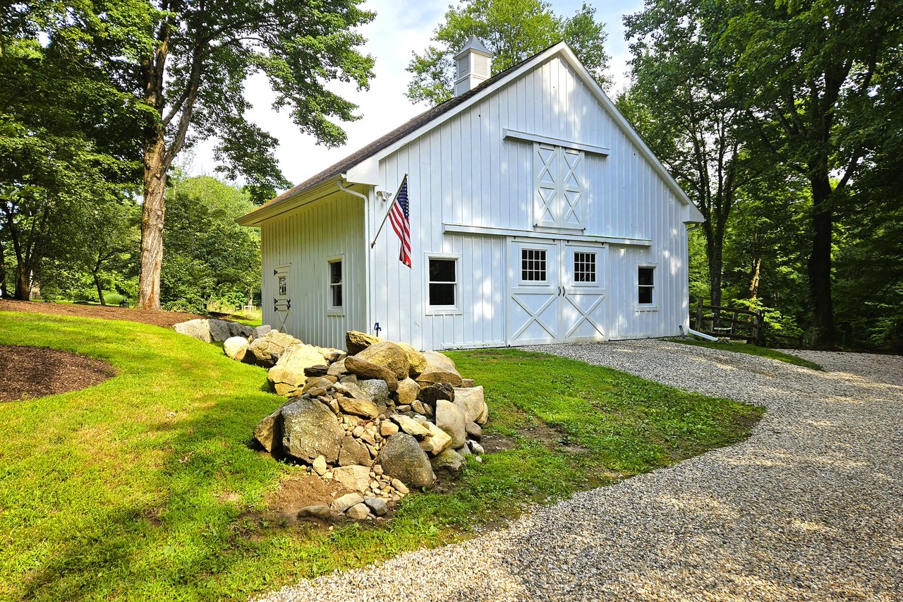 The barn can be accessed from both front and back of the building