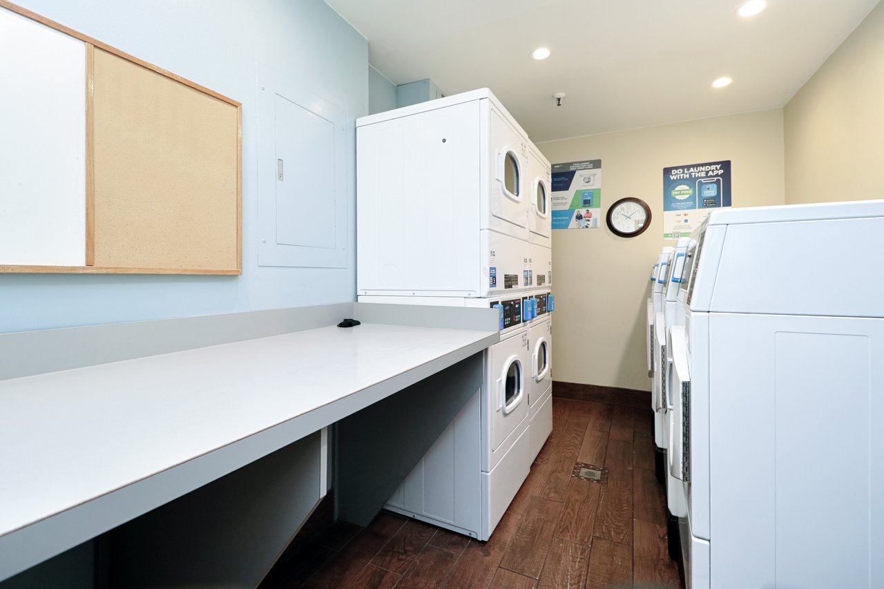 This is the laundry room for this level. Plenty of room for sorting and folding.