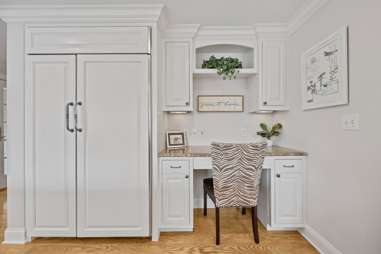 Nice work desk area in kitchen.