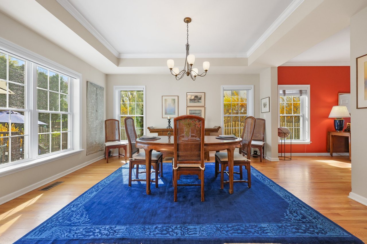 Tray ceiling in the dining area!