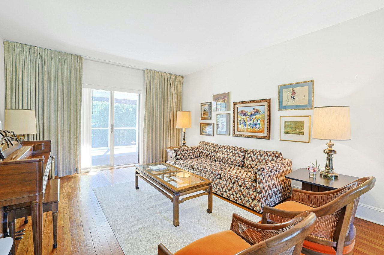 Living room featuring hardwood floors