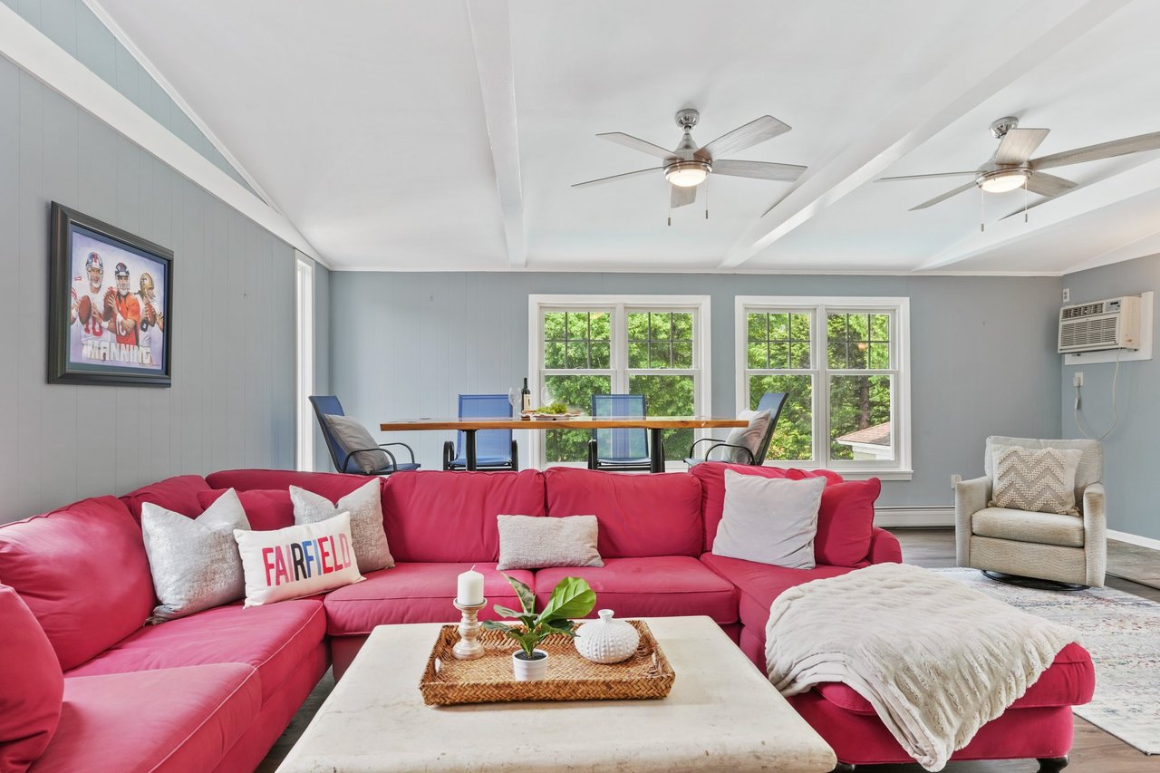 Curl up in front of the TV in the family room every night