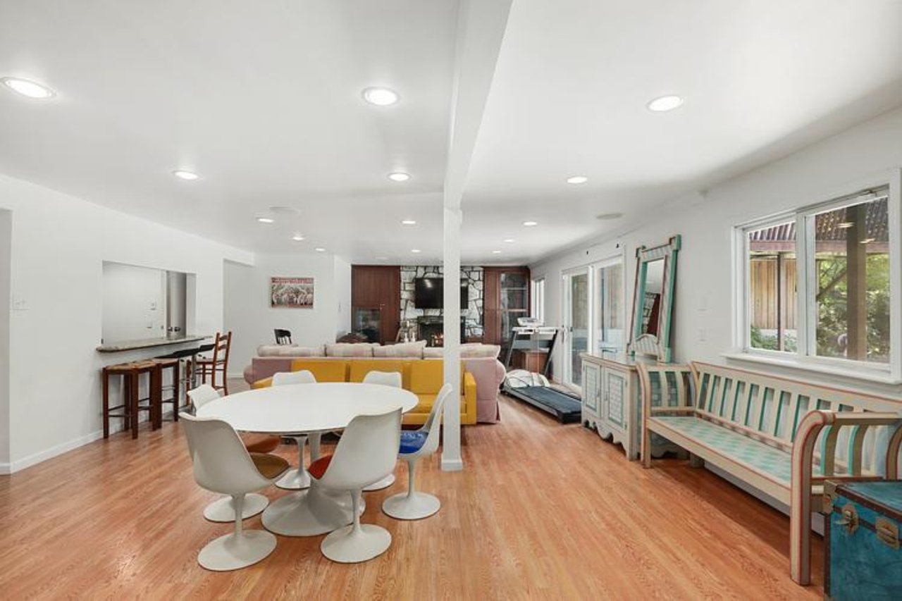 Dining room featuring recessed lighting and light wood-style flooring