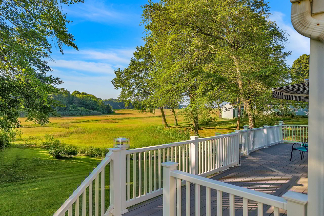 Enjoy serene views of the natural tidal marsh from the Back River
