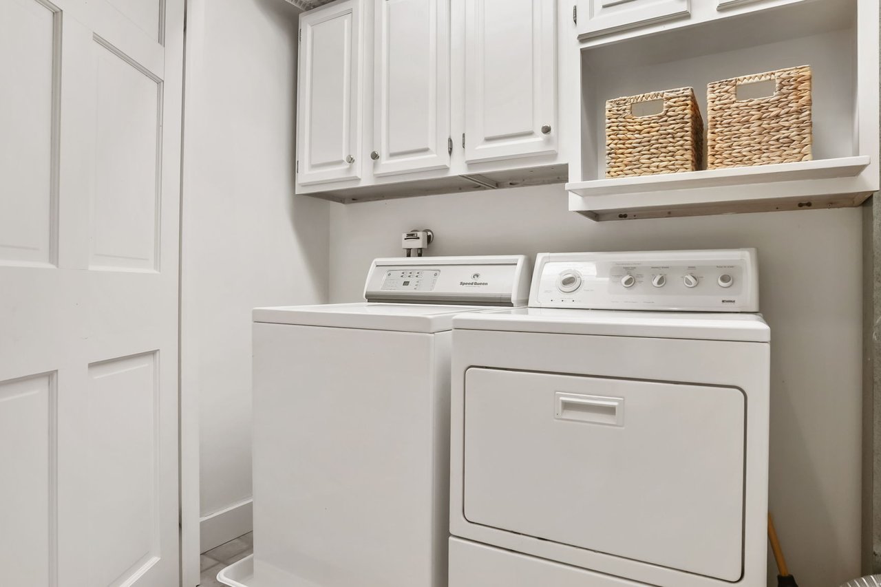 Laundry has ample storage area