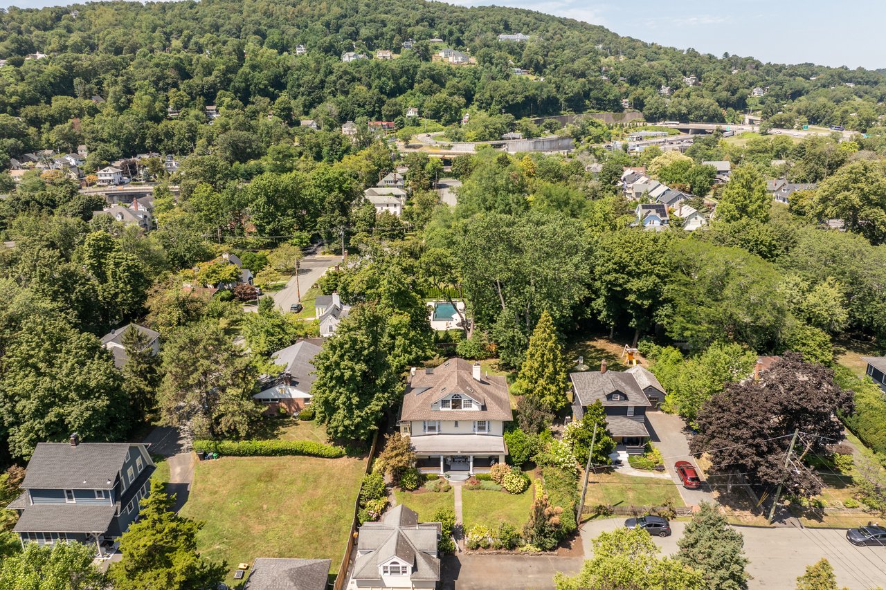 Aerial view of residential area
