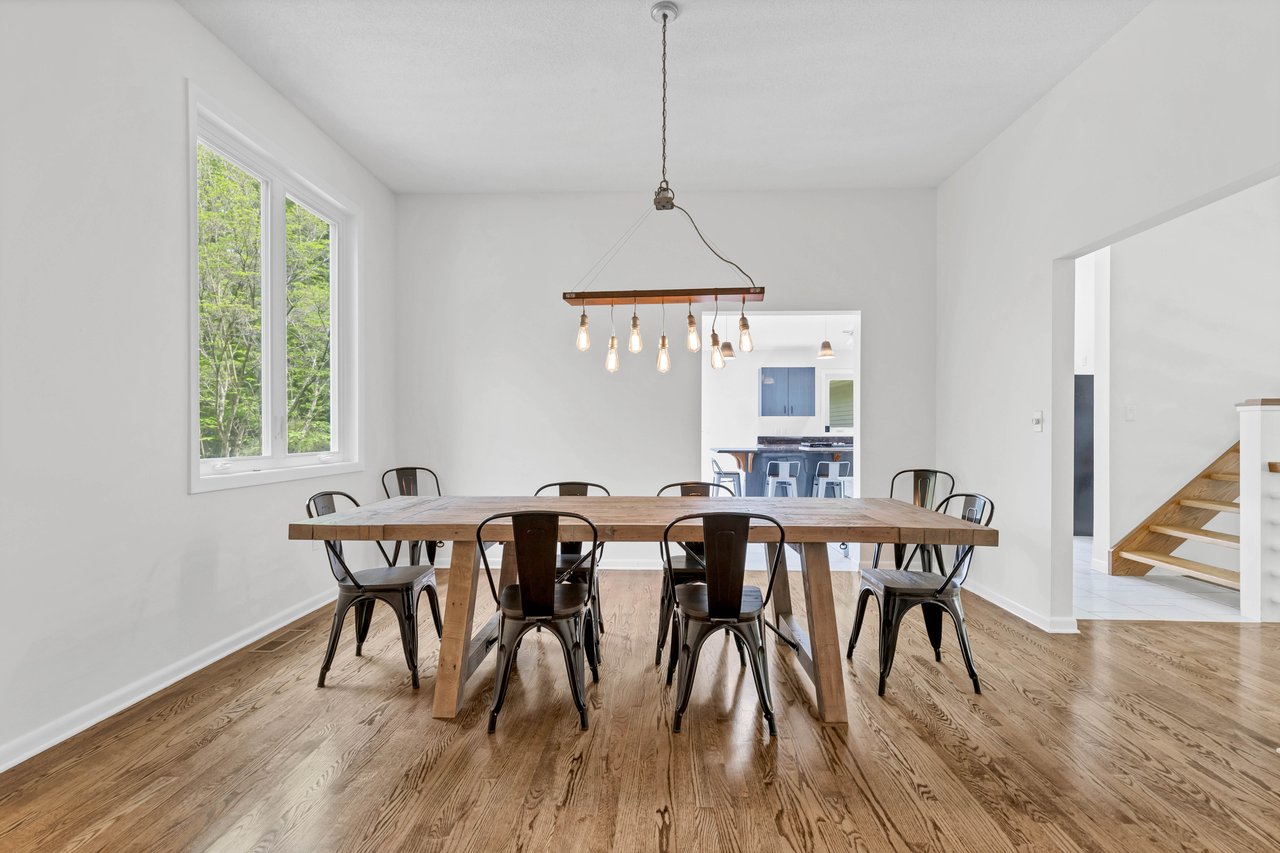 this beautiful dining room is just off the chefs kitchen and open to the living area for a great entertaining flow.