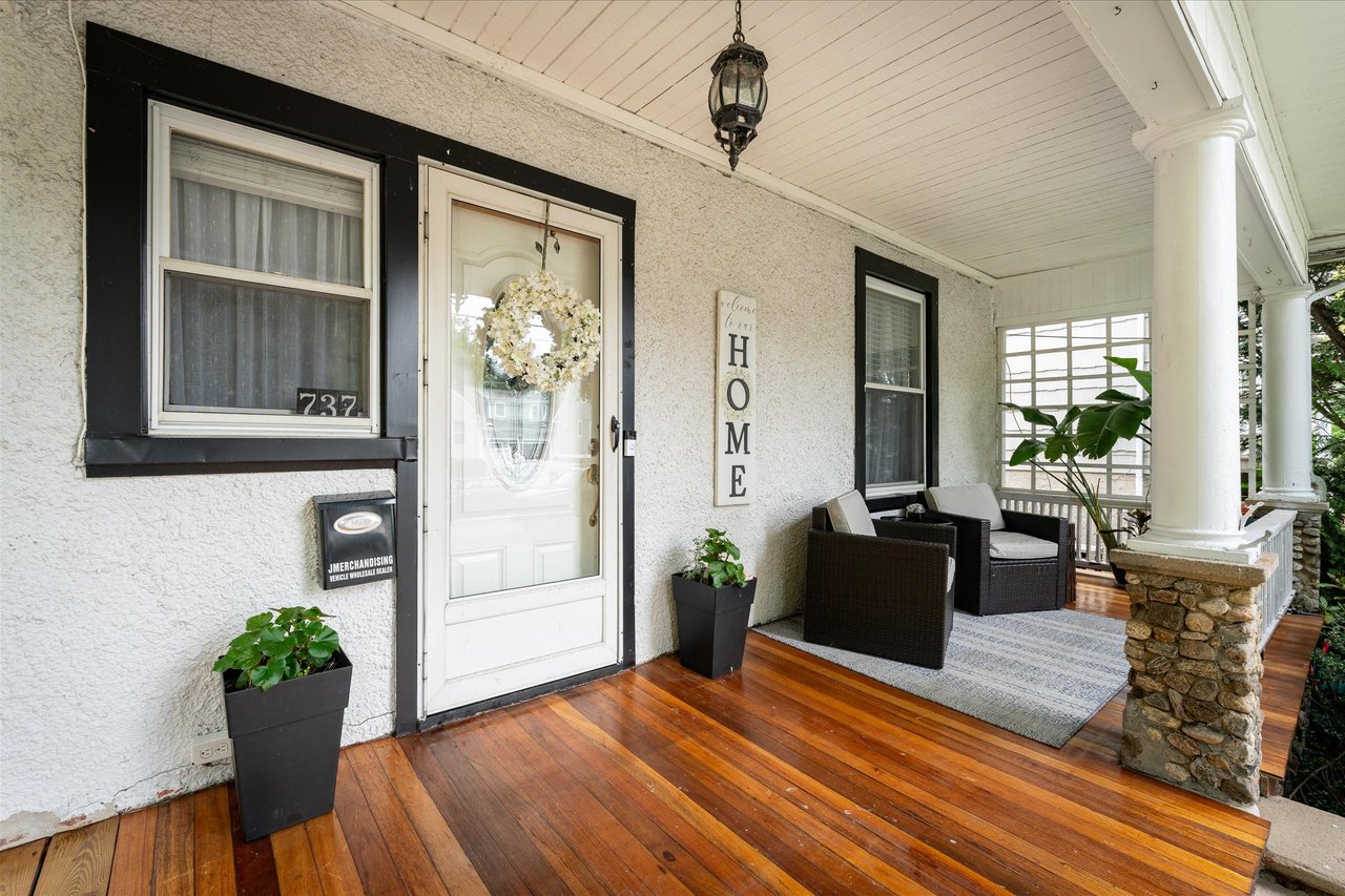Inviting covered porch