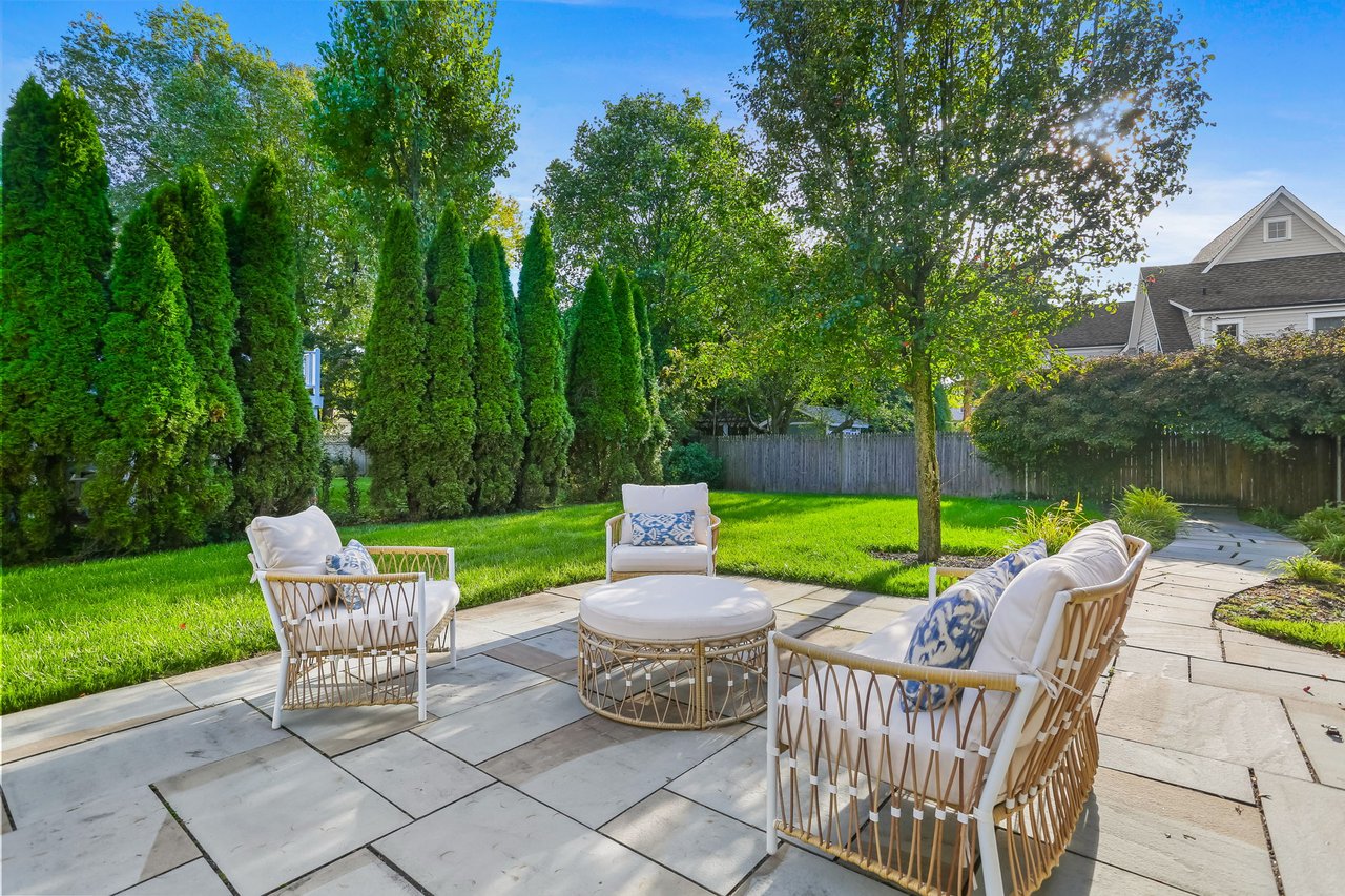 Beautiful fieldstone terrace and porch