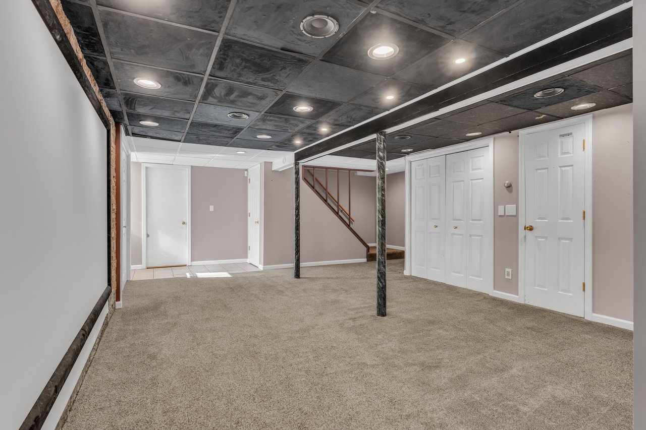 The basement is also the location of a laundry room, utilities and storage.