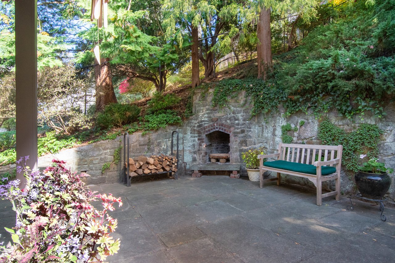 Sit fireside outdoors on a snowy day