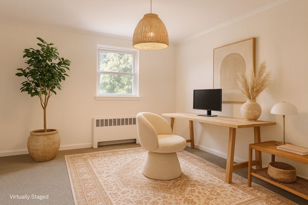 Virtually staged lower-level office currently 4th bedroom