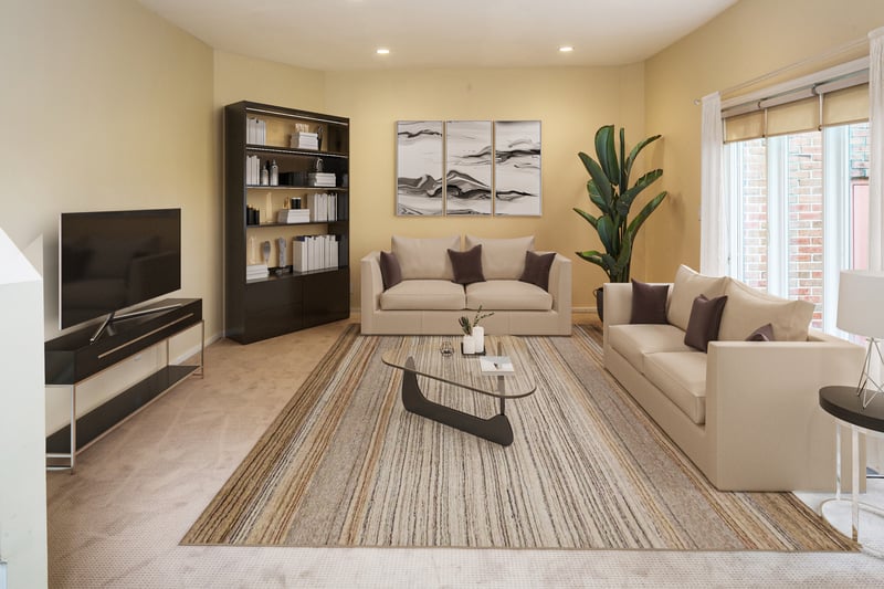 Virtually Staged lower level bonus room