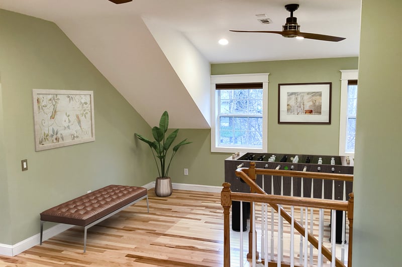 Virtually Staged 2nd floor rec room