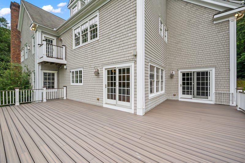 Wraparound deck off Kitchen and Family Room.	