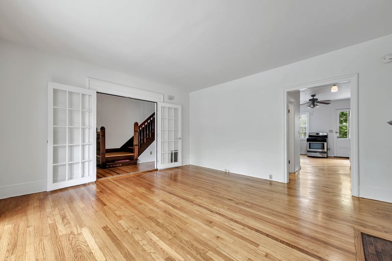 Living room with french doors
