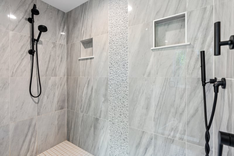 Primary bath with two shower heads