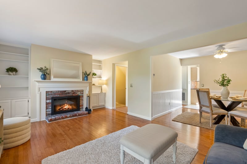 Dining space opens to living room just great for entertaining