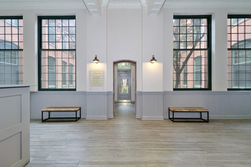 Part of lobby. Spacious and open.