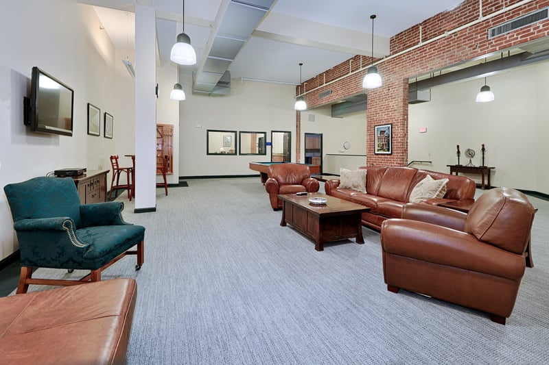 Another space to relax by the TV in the community room. It's huge.
