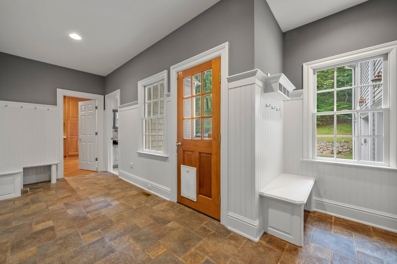 Mudroom entry with Office beyond.