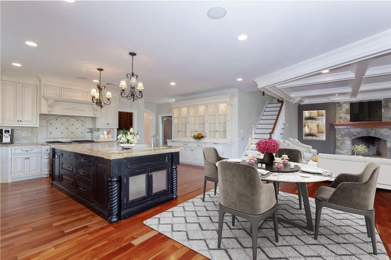 Virtually staged Kitchen Breakfast Area