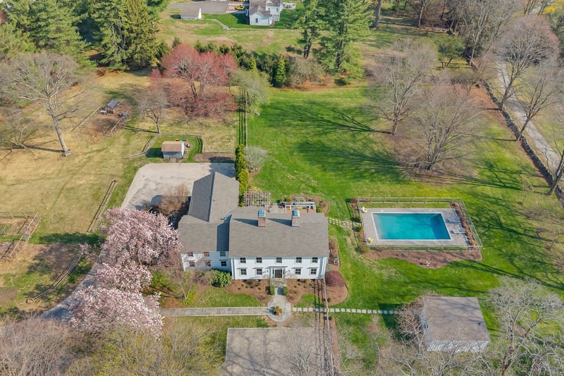 Drone shot of property