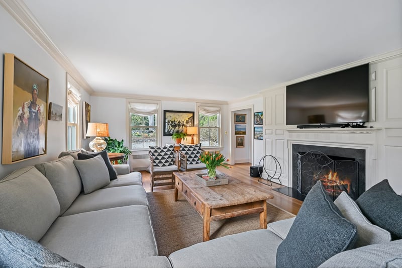 Family Room with wood burning fireplace