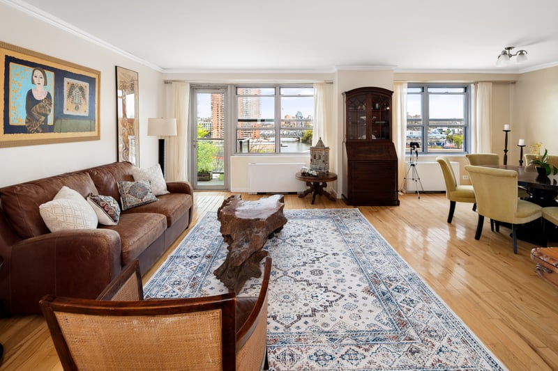 Formal living room with hardwood floors