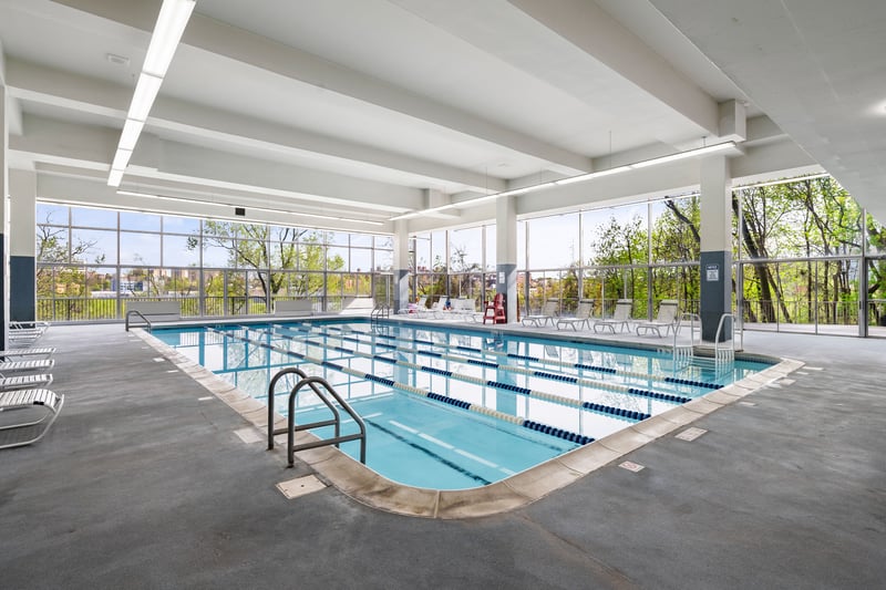 Indoor pool, sundeck
