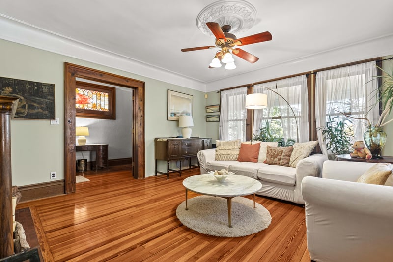 Living room view into foyer