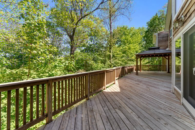 Rear Deck with Gazebo and Seasonal River Views