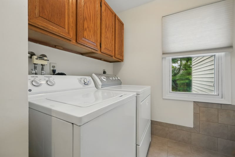 Separate Laundry Room with storage.