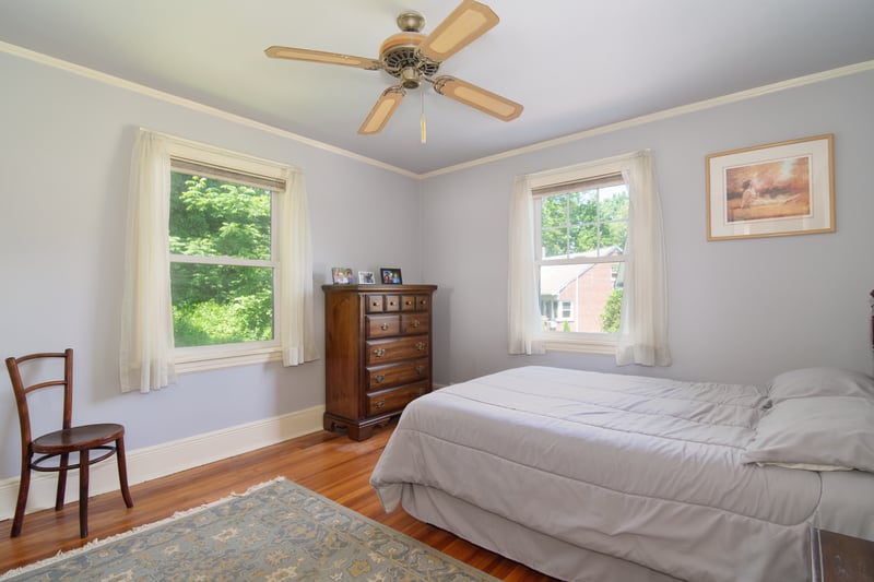 A second bedroom holds plenty of space for a king-sized bed and furniture....