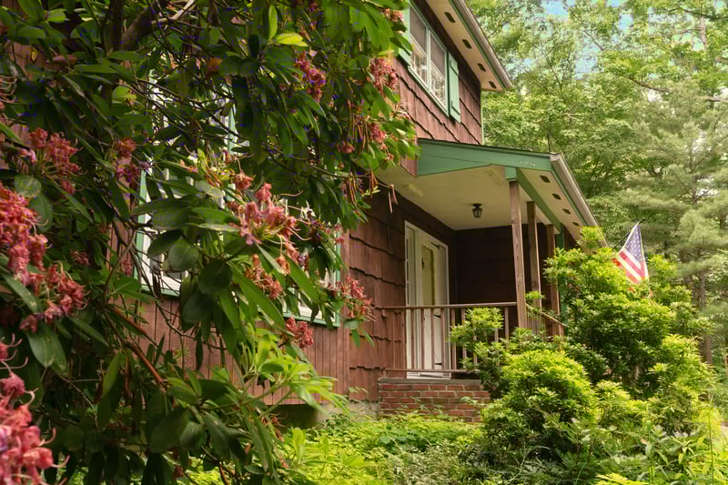 View of yard with a porch