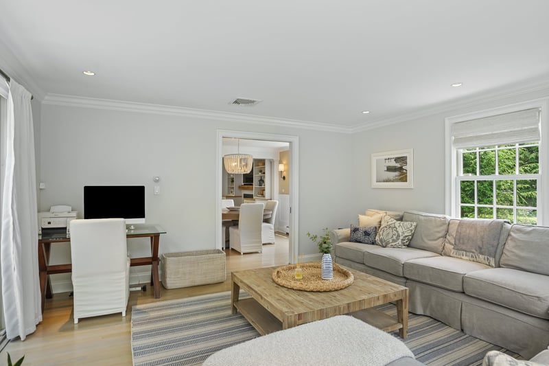 Pocket doors in family room for added privacy if needed