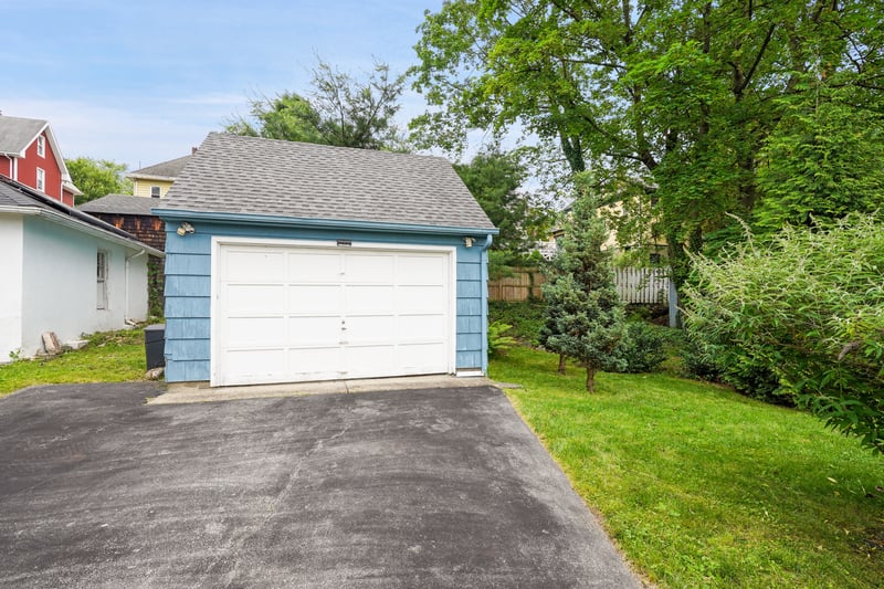 Large 2 car detached garage with storage