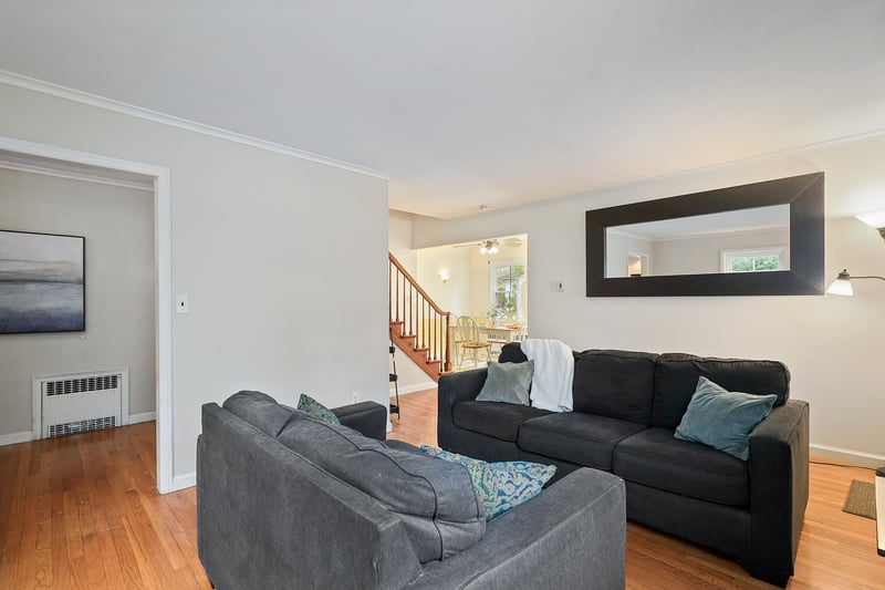 Living room with hardwood floors