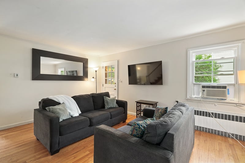 Living room with hardwood floors