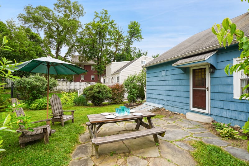 View of patio with outdoor dining space