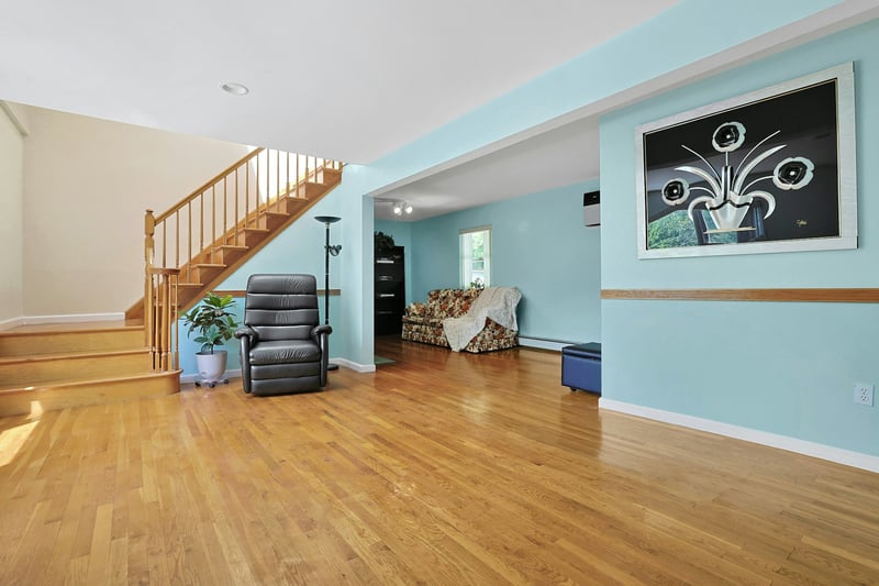 Look left, living areas with hardwood floor