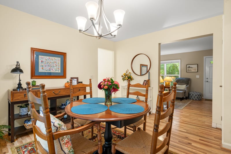 Dining room open to living room