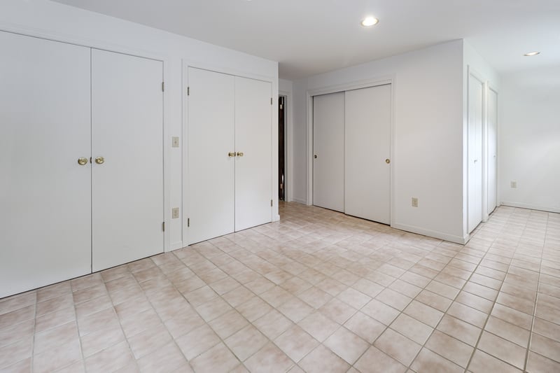Office in lower level with 5 closets could be used as a bedroom.
