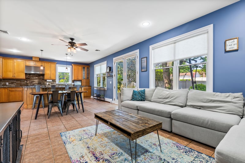 Family room into kitchen