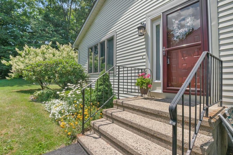 Entrance to the home with easy access to the private patio...