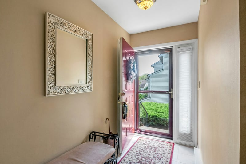 Foyer with the door open showing the natural light