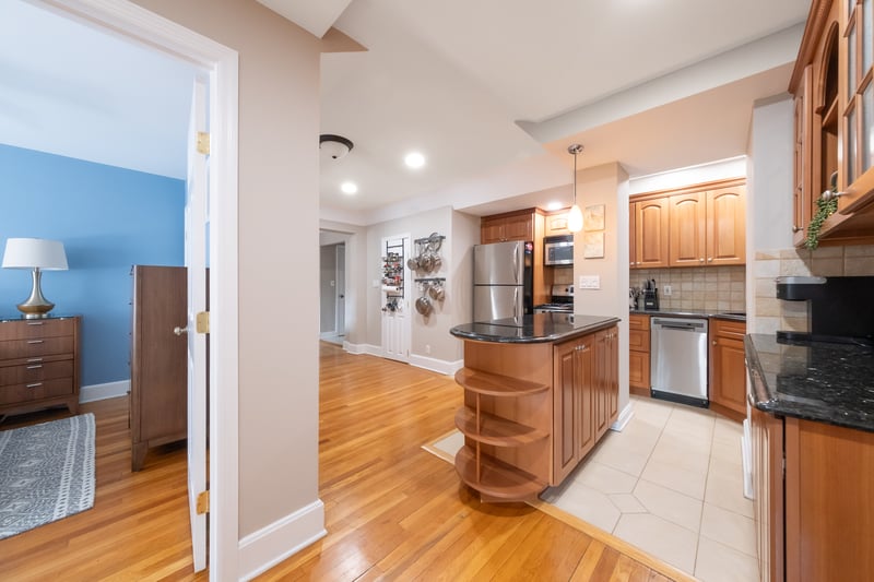 Kitchen showing access to 2nd bedroom