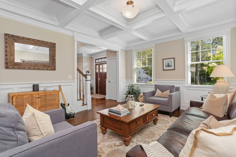 Living room with view into foyer