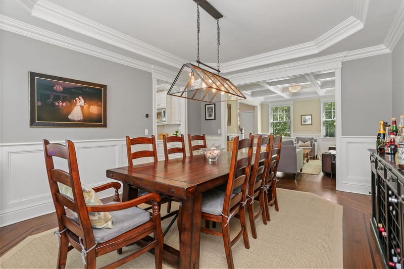 Dining room with view into living room